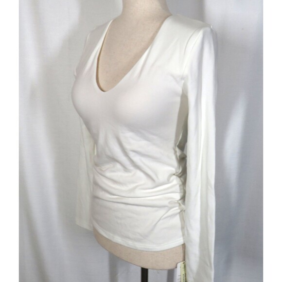 OGL Soft Cozy Thermal Brushed V Neck Long Sleeve Ruched Brami Top Size Medium - Picture 5 of 10